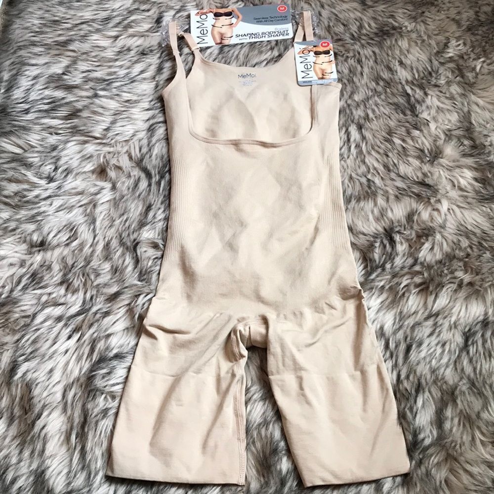 MeMoi Braless Shaper Thigh Bodysuit M Nude